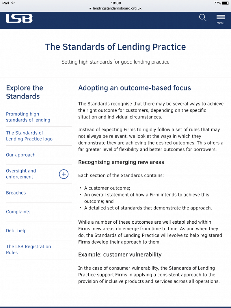 Setting the tone in the lending industry.